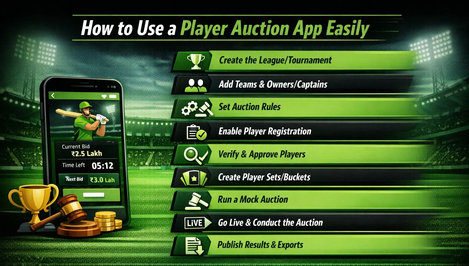 Step-by-Step How to Use a Player Auction App (First-Time Setup)